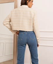 Load image into Gallery viewer, &quot;Cindy&quot; Unstructured Tweed Crop Jacket