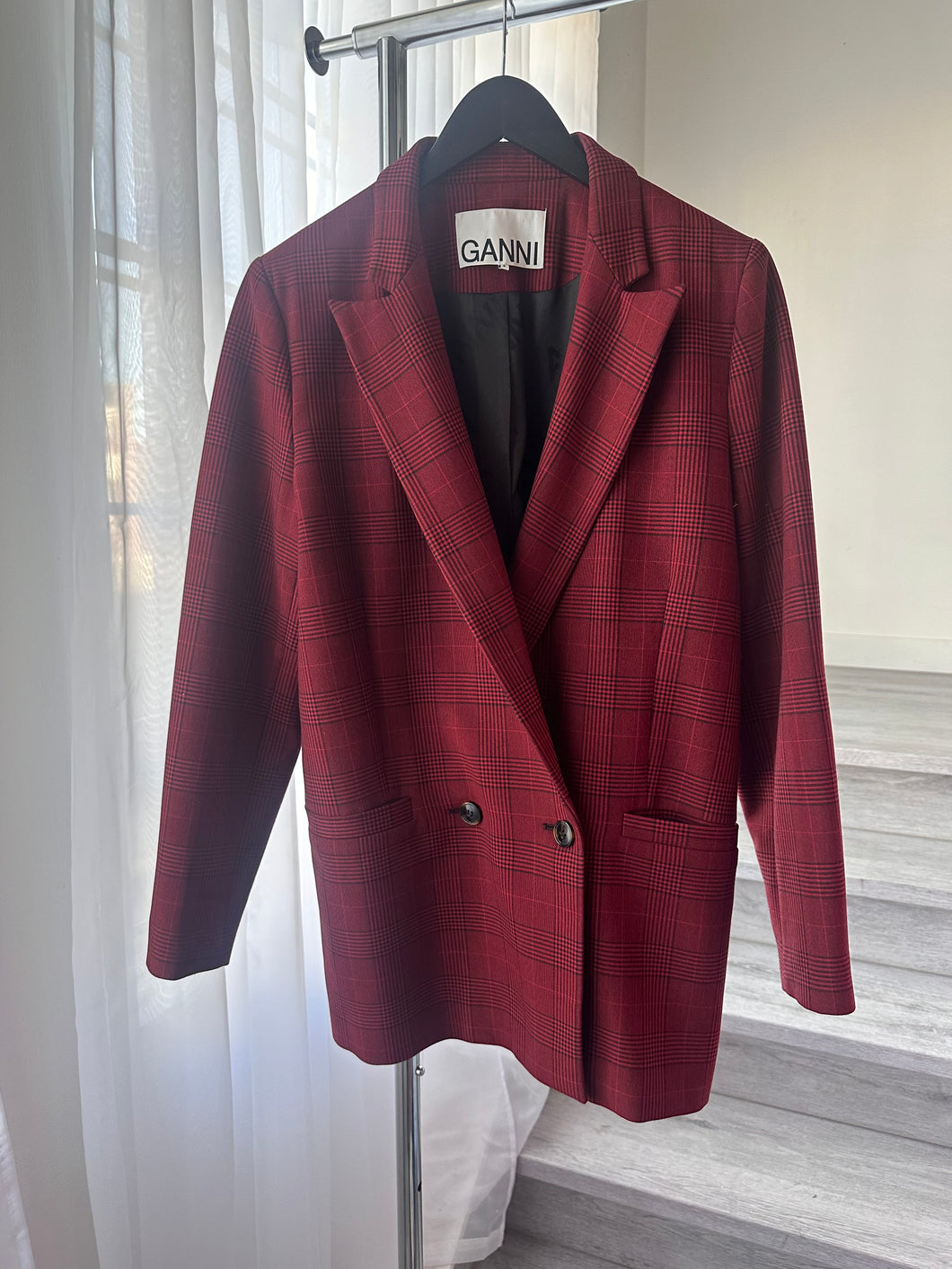 Ganni Plaid Blazer Size 40