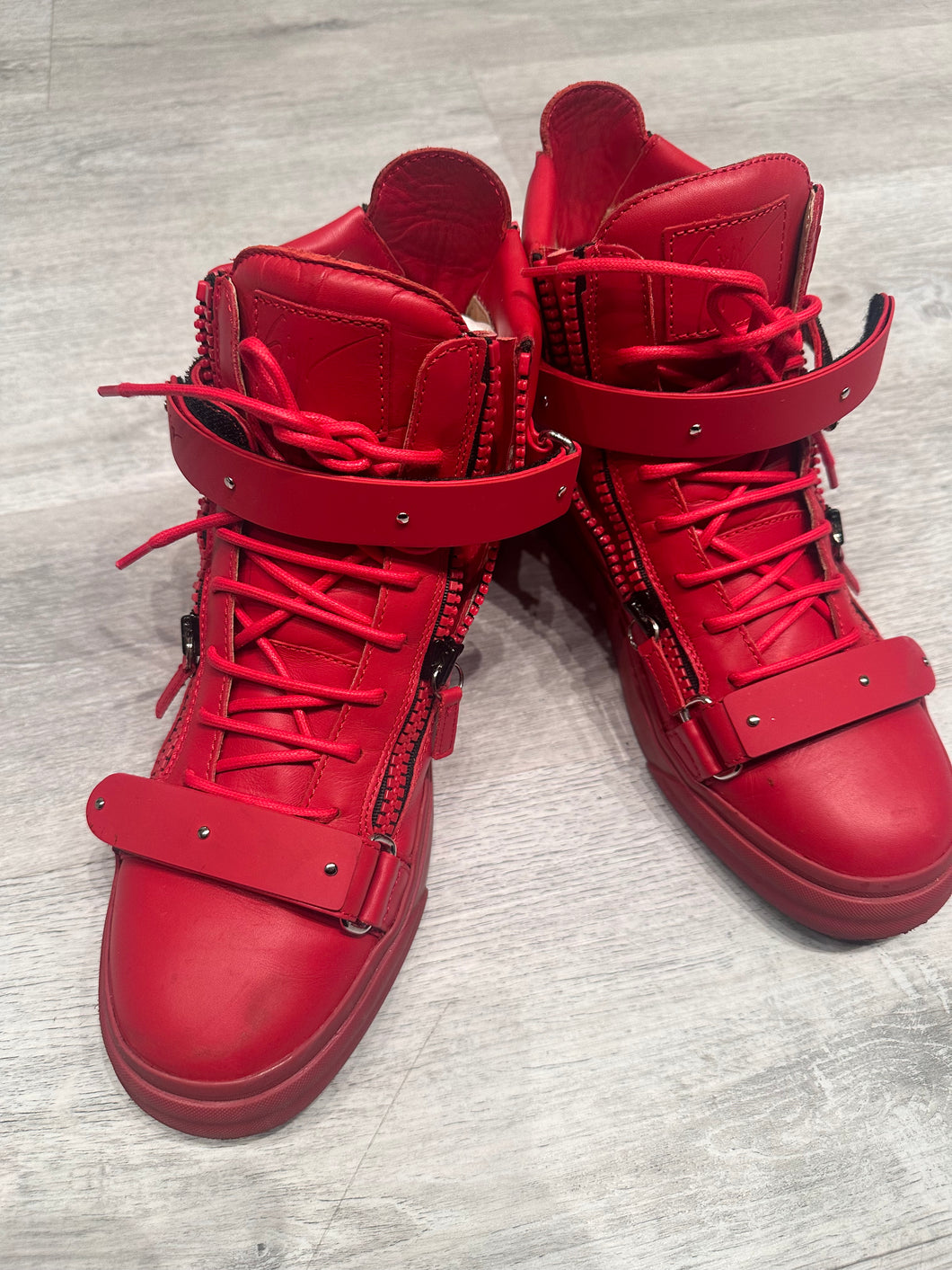 Giuseppe Zanotti Men’s Red Leather London Sneakers